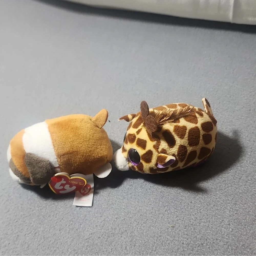 Ty Teenie Beanies Dog and Giraffe Plush Lot for Ages 3-7 Years, 3-4, 4-7